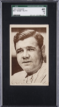 1925 Drakes Cake #61 Babe Ruth – SGC 40 VG 3